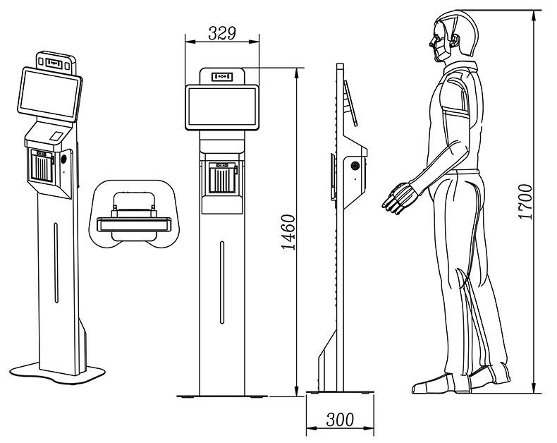 原廠立式13.3寸人臉識別測溫一體機(jī)訪客機(jī)登記管理系統(tǒng)排隊叫號機(jī)
